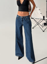 Ramos Low Rise Denim Jeans Dark Blue Wash