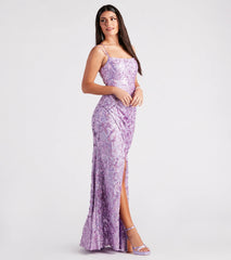 Violet Formal Glitter Sequin Mermaid Dress