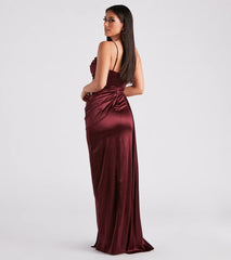 Nova Formal Satin Corset Side Sash Dress