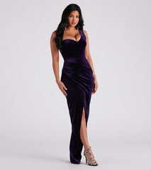 Lillian Velvet One-Shoulder Wrap Dress