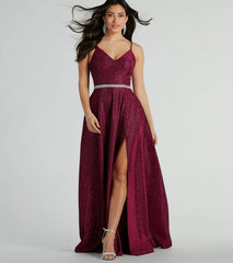 Tanya Formal Glitter A-Line Long Dress