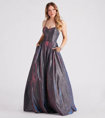 Robyn Metallic A-Line Ball Gown
