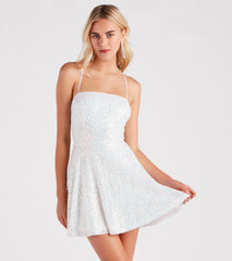 Light Up The Night Sequin Lace-Up Dress