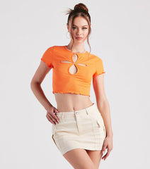 Flirt Factor Cutout Crop Tee