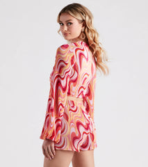 So Retro Swirl Print Crop Top