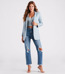 Best In Office Woven Boyfriend Blazer