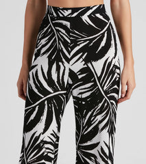 Sandy Beaches Palm Wide-Leg Pants