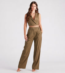 Make The Shift Linen Wide-Leg Trouser Pants