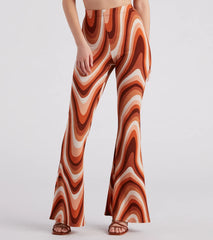 Move It Groove It Swirl Print Flare Pants
