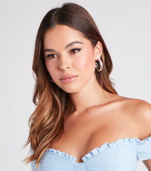 Livin' The Luxe Life Rhinestone Hoop Earrings