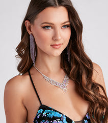Pretty Glam Vibes Rhinestone Fringe Earrings