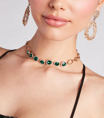In The Mood For Glamour Gemstone Choker Necklace