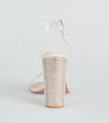 On The Scene Rhinestone Block Heels