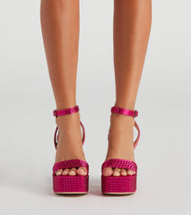 Disco Queen Rhinestone Block Heels