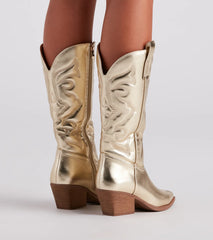 Western Shine Metallic Cowboy Boots