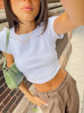 Classic Crop Tee White