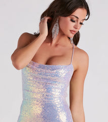Sydney Sequin Lace-Up Mermaid Dress