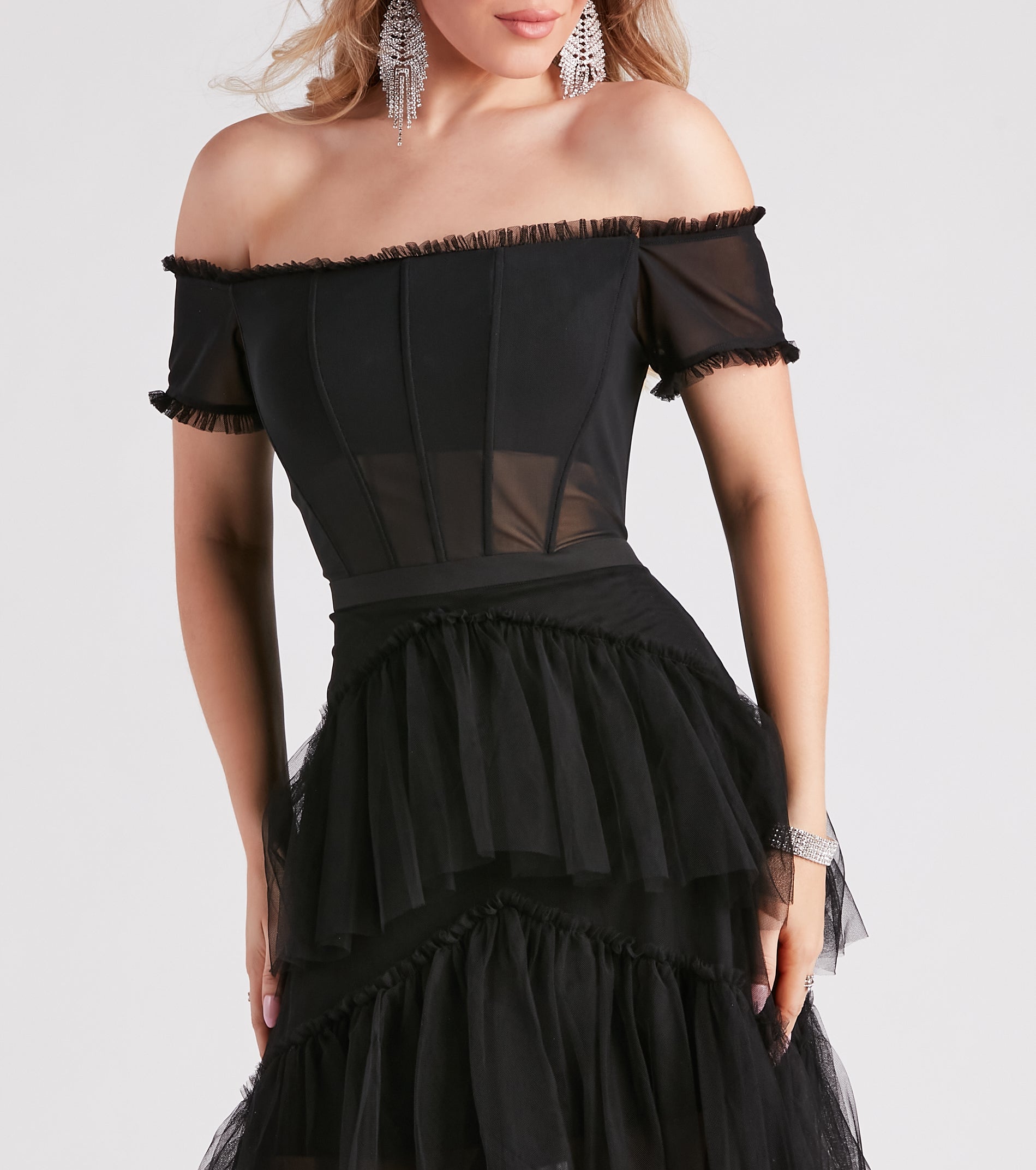 Maggie Formal Tiered Tulle Dress