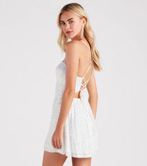 Light Up The Night Sequin Lace-Up Dress