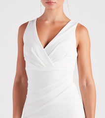 So Classic Pleated Wrap Mini Dress