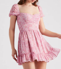 Sweet Spring Vibes Floral Skater Dress