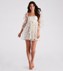Sunshine Daisy Flower Mesh Skater Dress