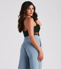In Love With Lace Mesh Bodysuit