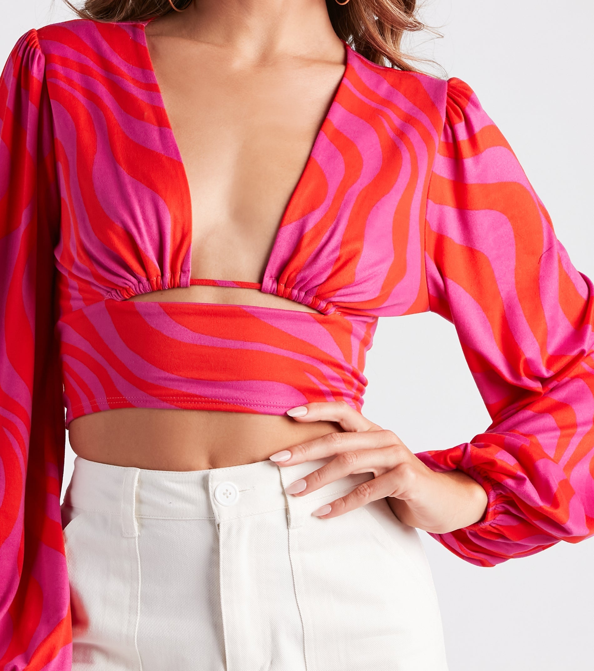 Vacay Vibes Swirl Print Crop Top
