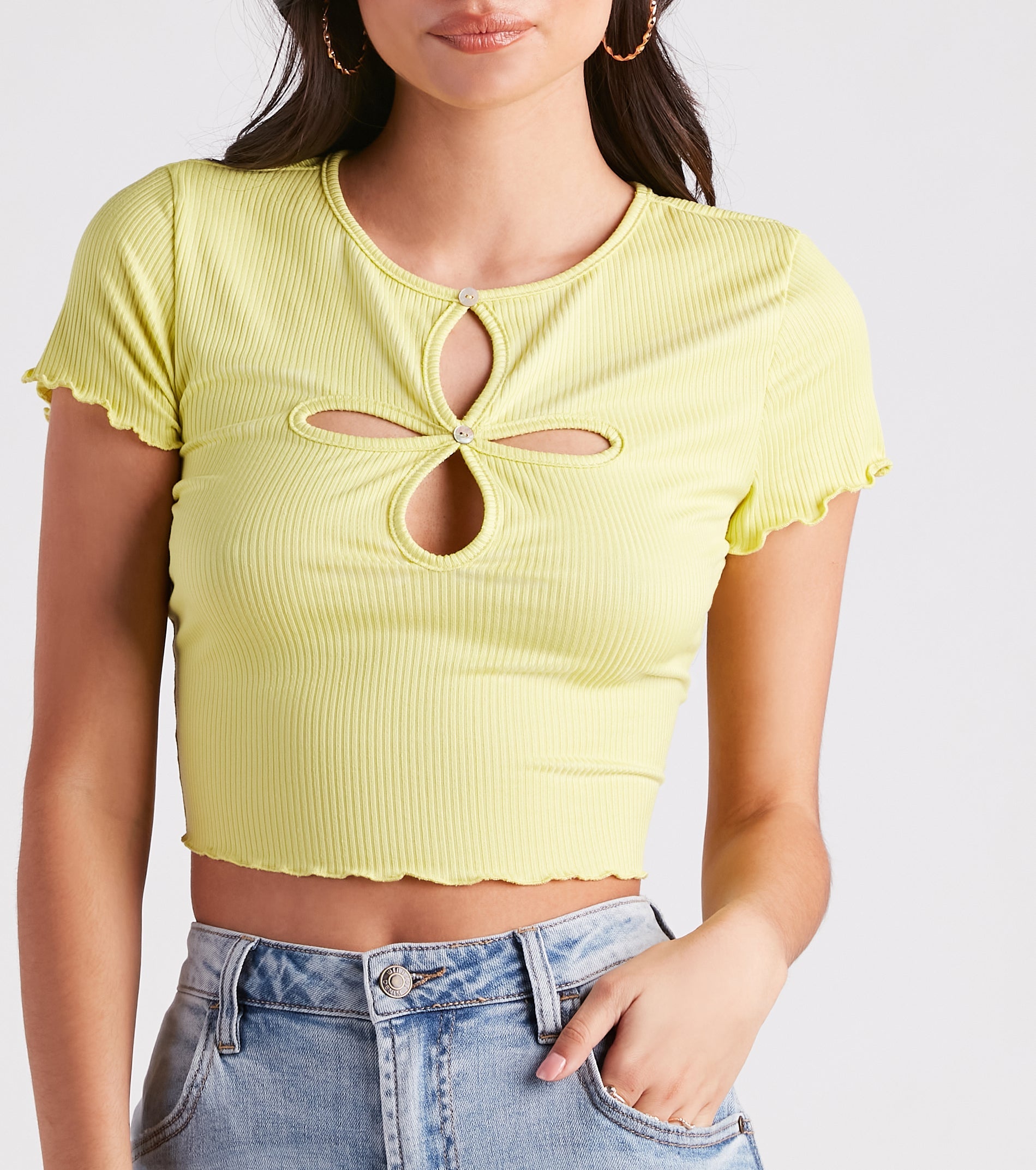 Flirt Factor Cutout Crop Tee