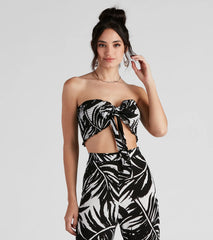 Sandy Beaches Palm Bandeau Top