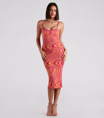 Nail The Trend Swirl Print Sweater Dress