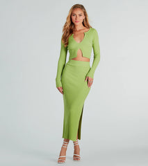 Twice The Love Rib Knit Crop Top