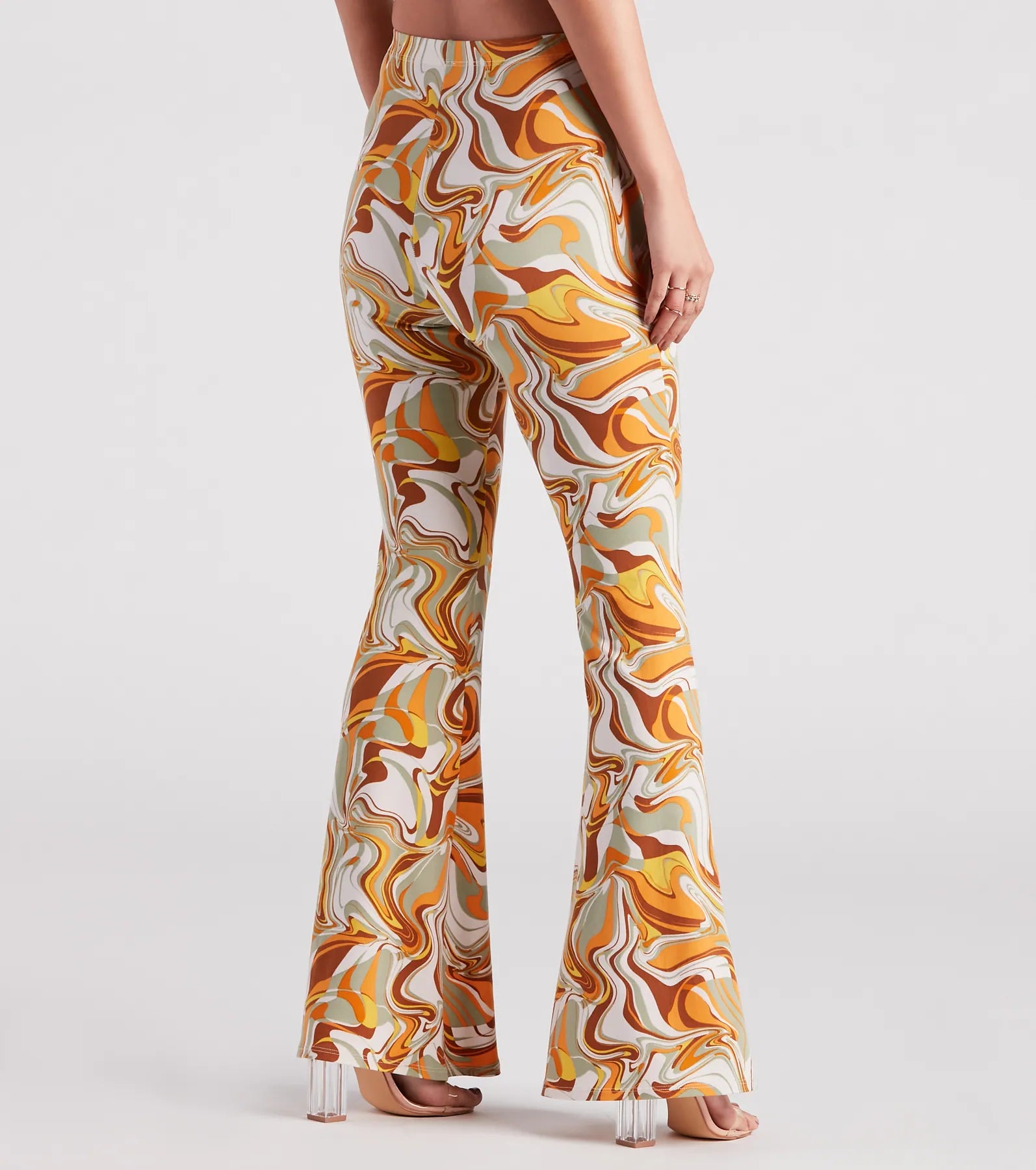 Swirl Of Attraction Printed Flare Pants