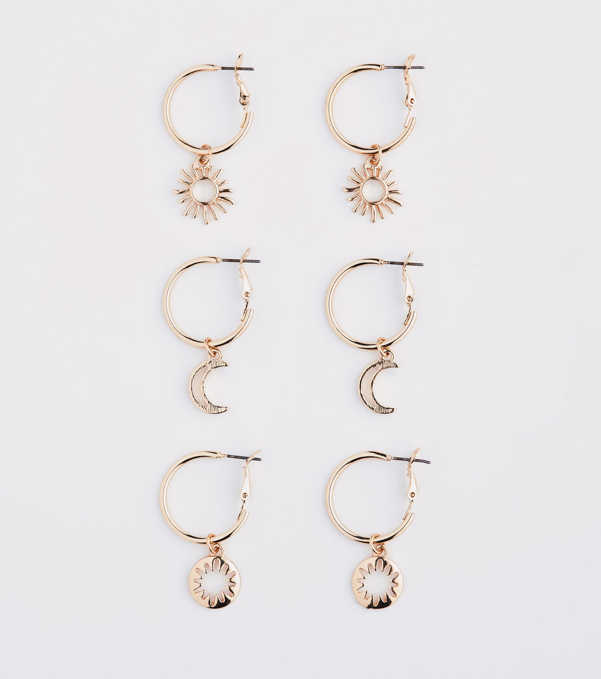 Boho Charm Huggie Hoop Earring Set