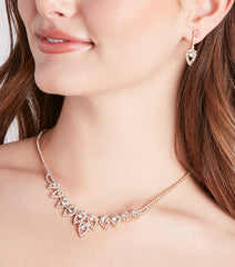 Sparkle Up The Night Rhinestone Necklace And Earrings Set