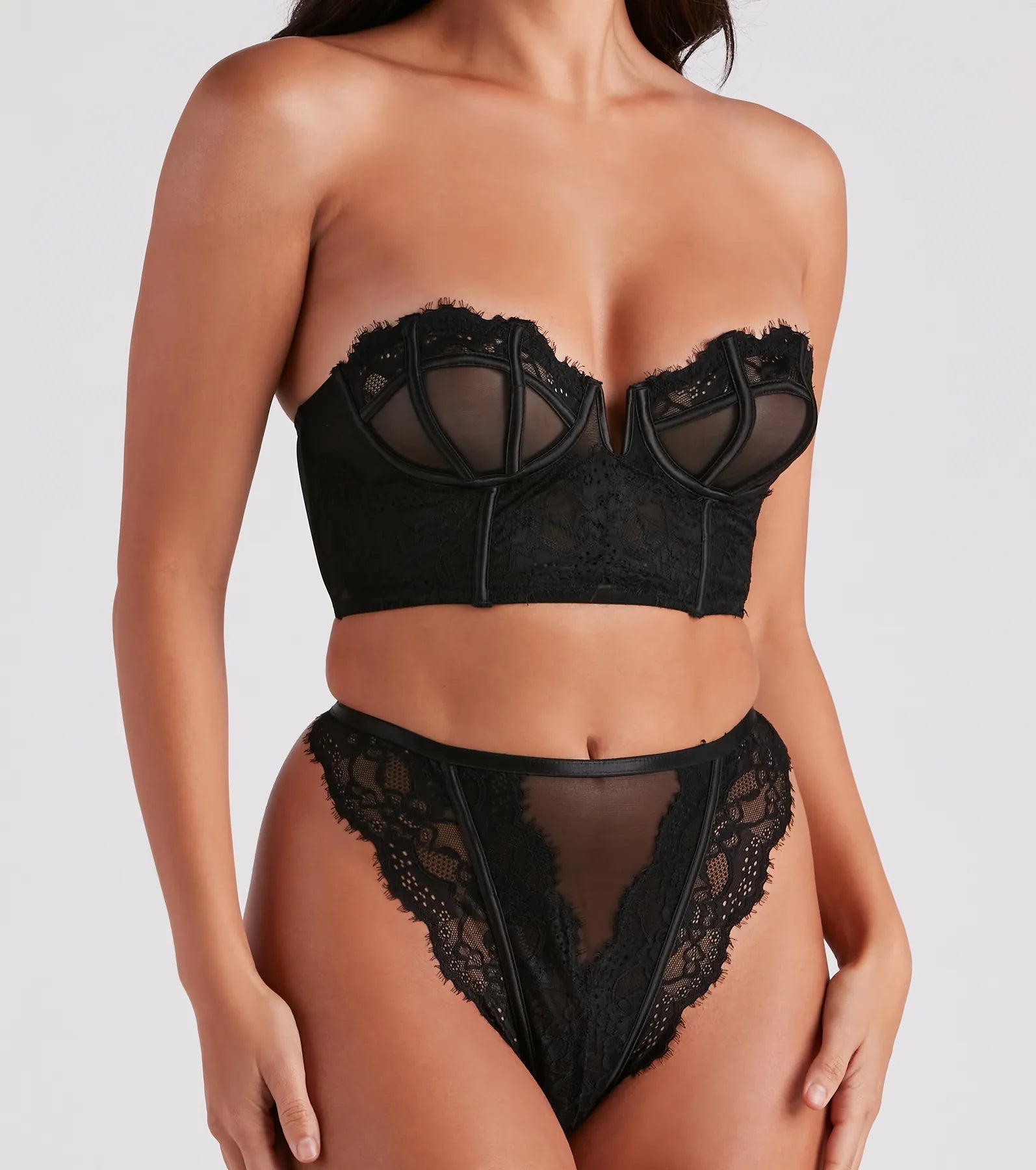 Gorgeous Look Lace Corset And Panty Set