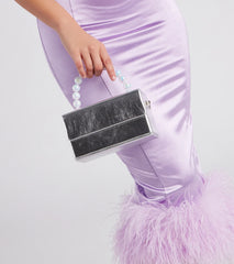 Pretty Posh Metallic Faux Pearl Handbag