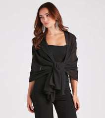 Layer On Classy Mesh Shawl Wrap
