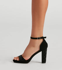 Glam And Gleam Rhinestone Block Heels