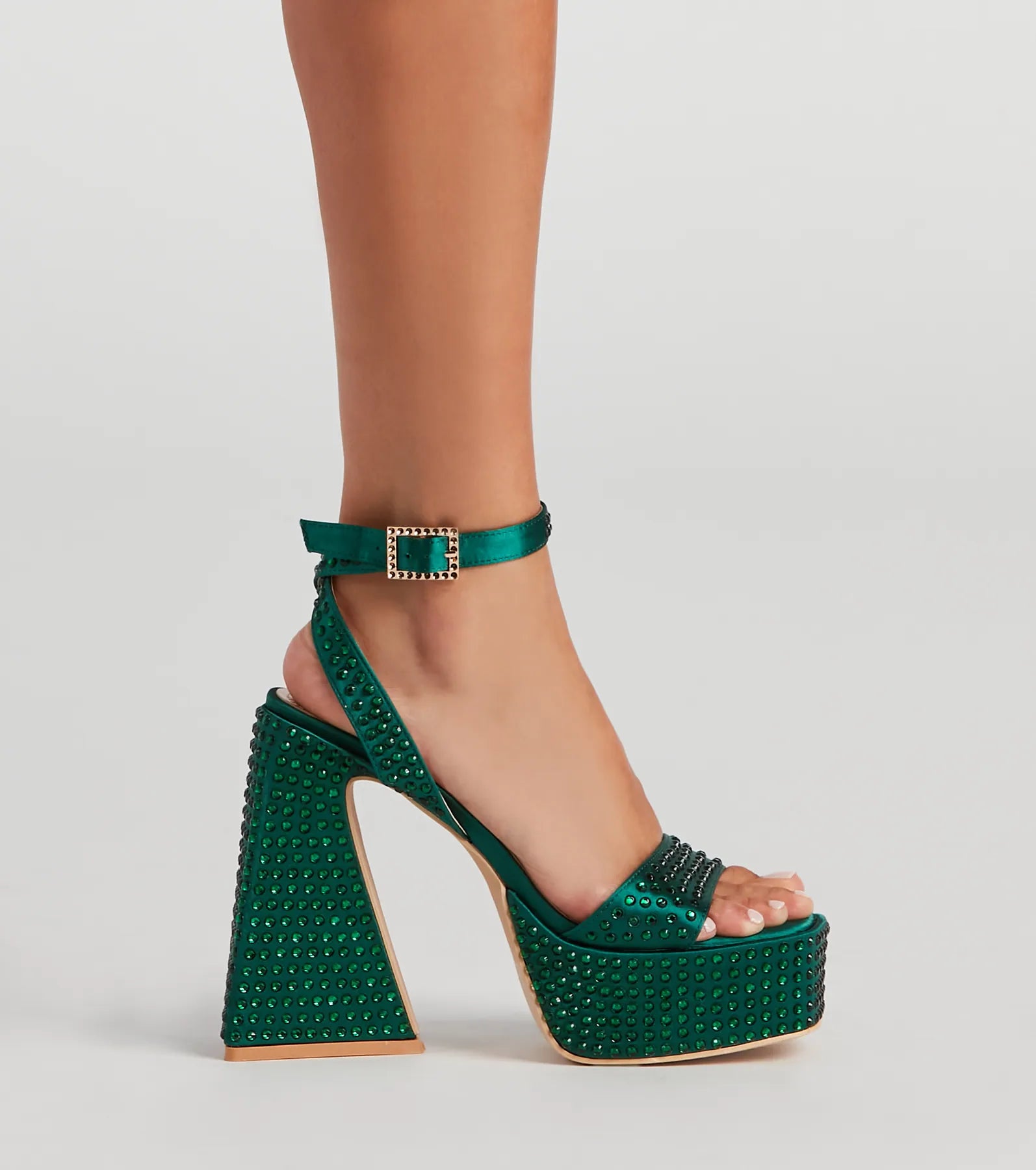 Disco Queen Rhinestone Block Heels