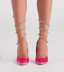 Wrapped In Glamour Rhinestone Satin Pumps