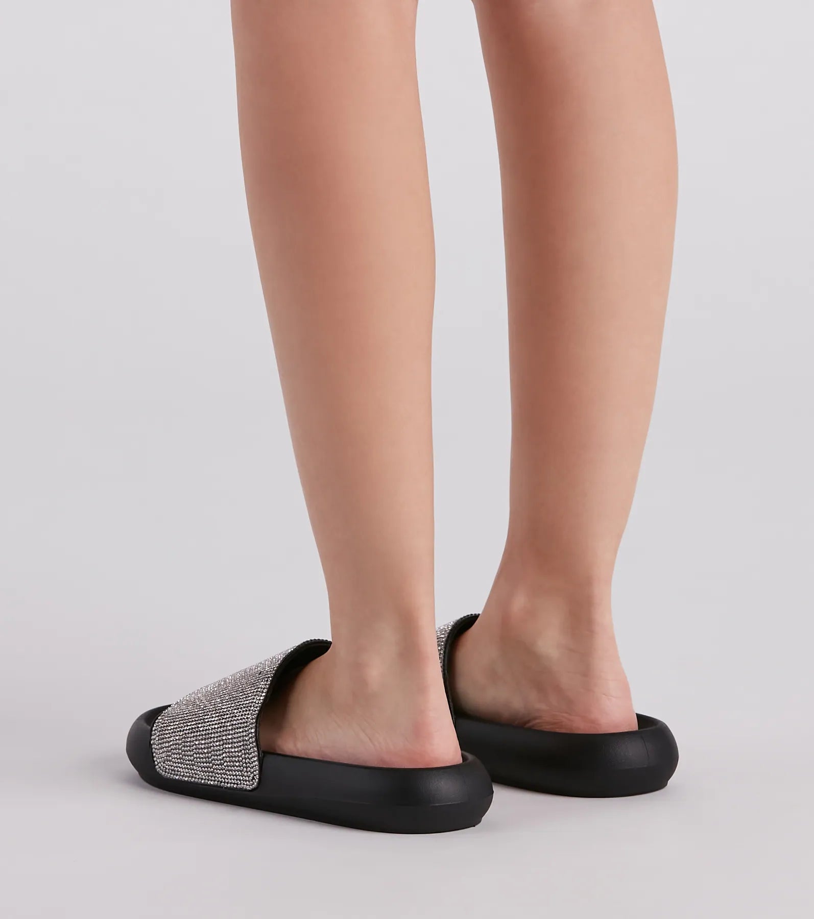 Luxe Lounge Rhinestone Strap Slides