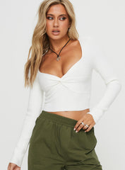 Marable Long Sleeve Top White