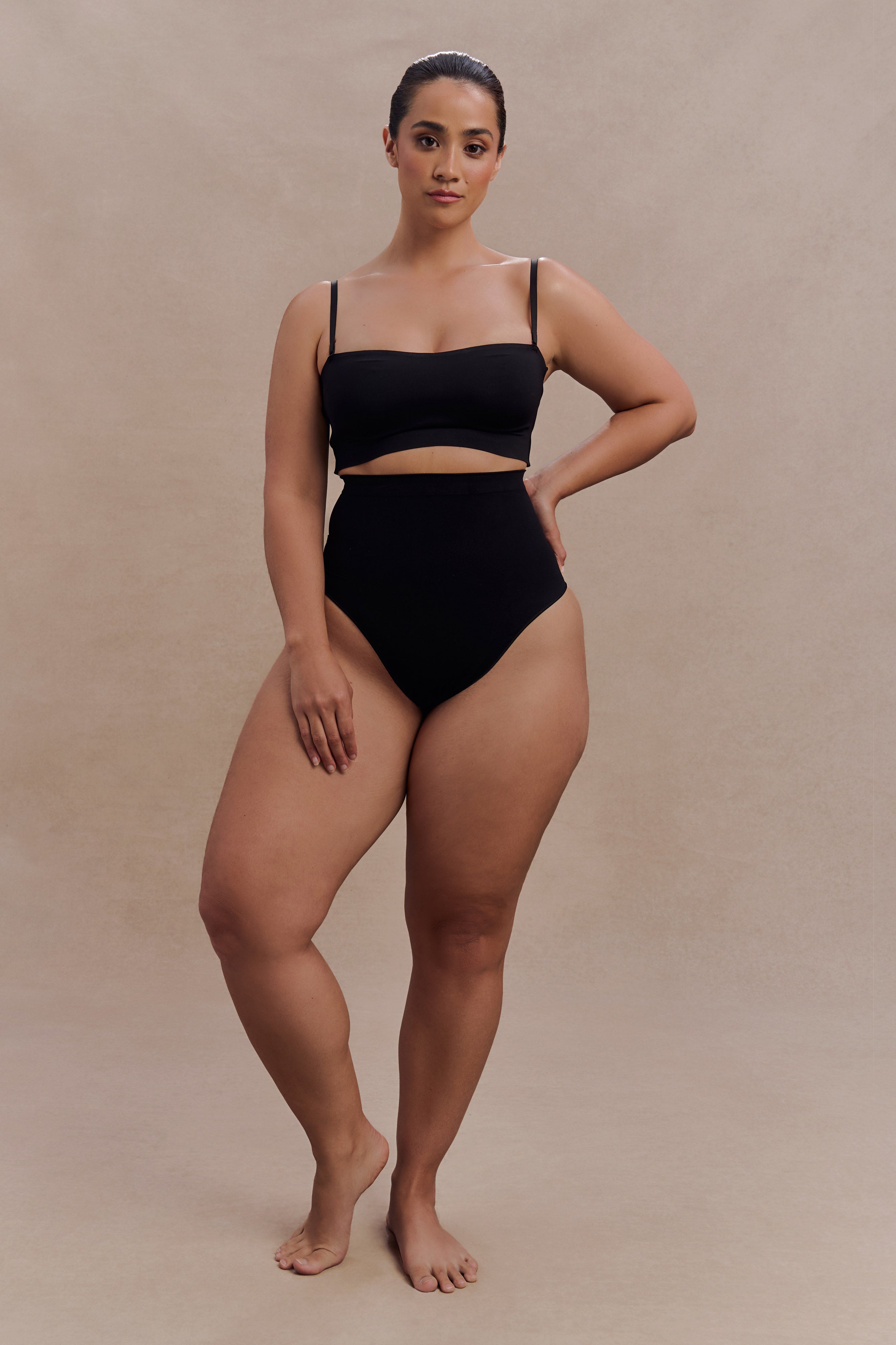 Saria High Waist Shapewear Briefs - Black
