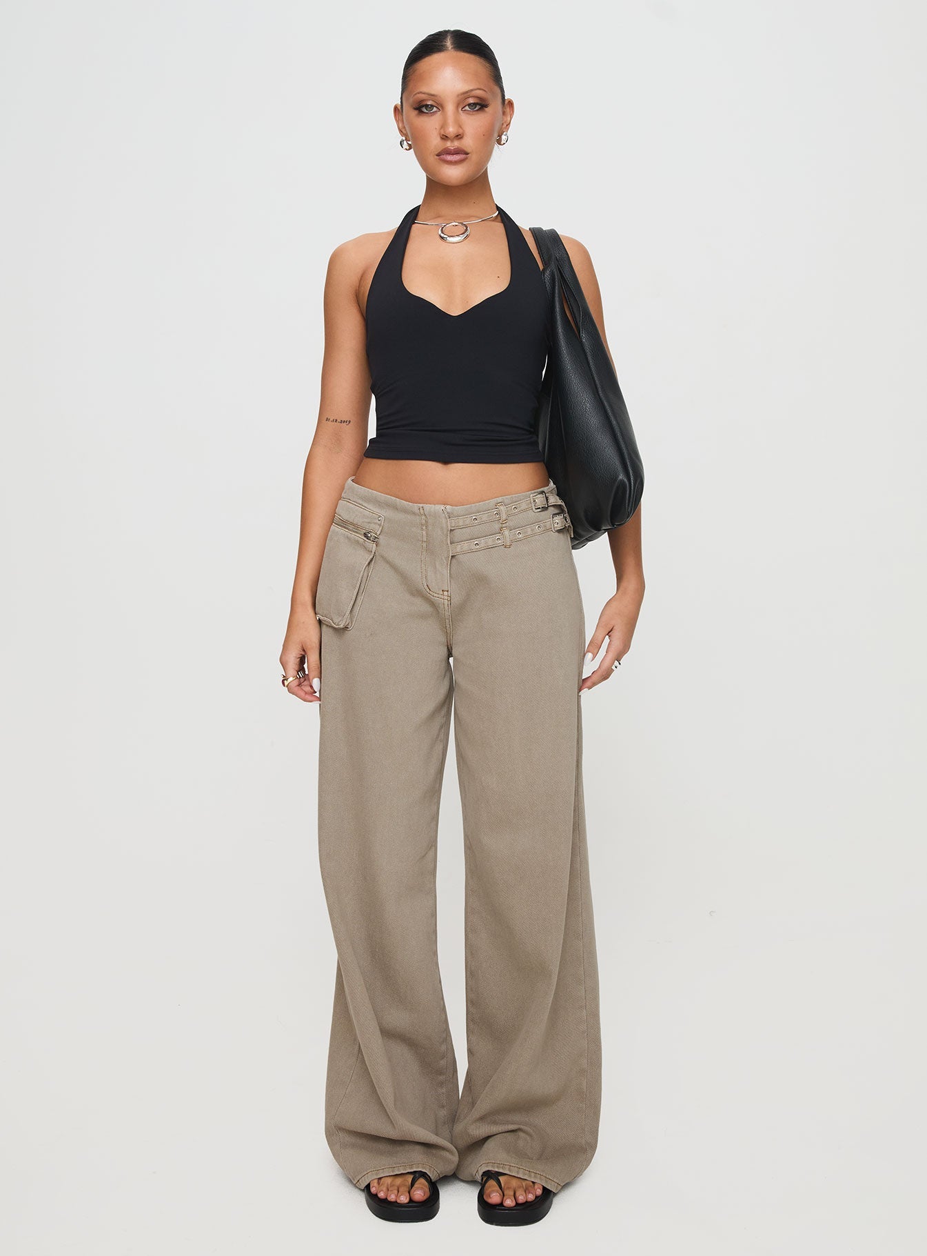 Paltrow Cargo Jeans Washed Brown Petite